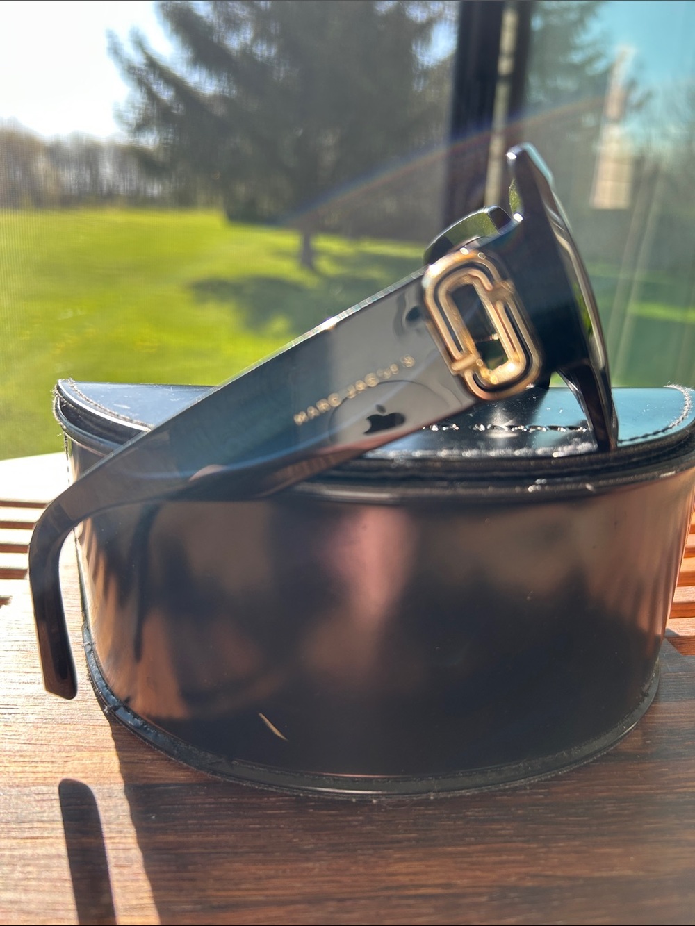 Marc by Marc Jacobs Glossy Black Oversized Square Sunglasses - Picture 4 of 9